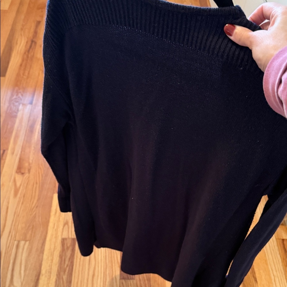 🔶️5 for $30🔶️ Ann Taylor Womens Navy Blue Open Front Duster Cardigan Sweater XS - Picture 5 of 6
